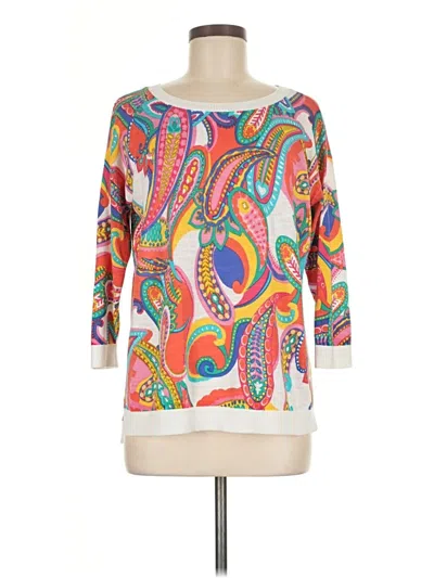 Pre-owned Talbots 3/4 Sleeve T-shirt In White