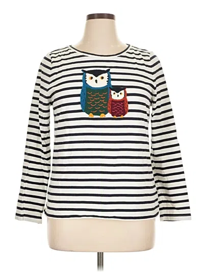 Pre-owned Talbots 3/4 Sleeve T-shirt In White