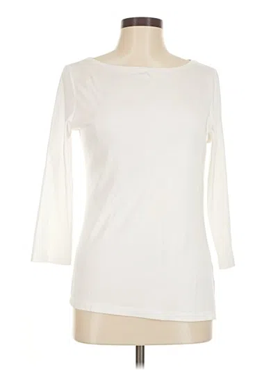 Pre-owned Talbots 3/4 Sleeve T-shirt In White