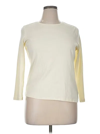 Pre-owned Talbots 3/4 Sleeve T-shirt In White