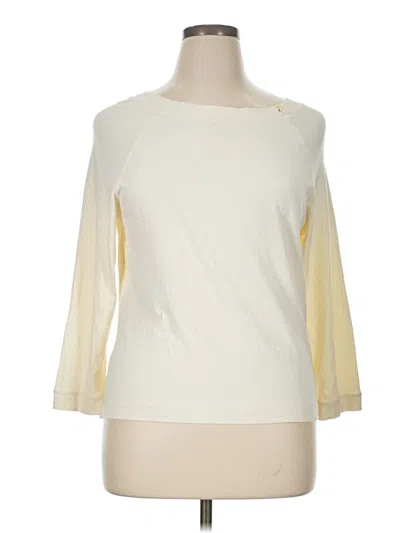 Pre-owned Talbots 3/4 Sleeve T-shirt In White