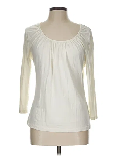 Pre-owned Talbots 3/4 Sleeve T-shirt In White