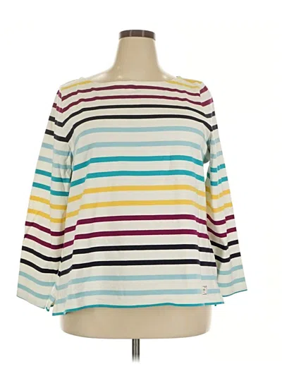 Pre-owned Talbots 3/4 Sleeve T-shirt In White
