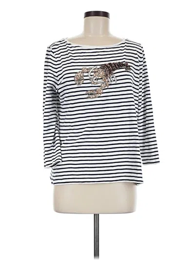 Pre-owned Talbots 3/4 Sleeve T-shirt In White