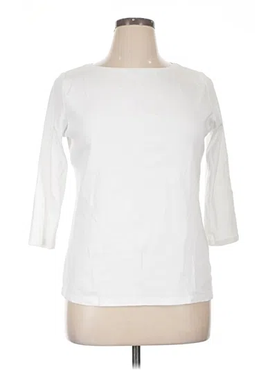 Pre-owned Talbots 3/4 Sleeve T-shirt In White
