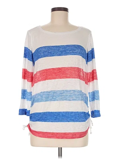 Pre-owned Talbots 3/4 Sleeve T-shirt In White