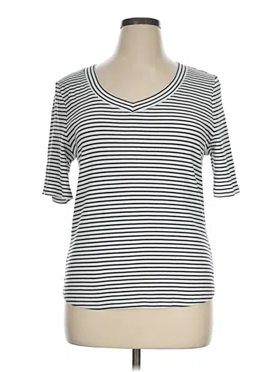 Pre-owned Talbots 3/4 Sleeve T-shirt In White