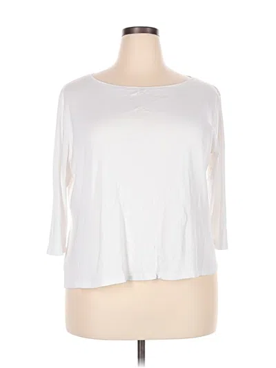 Pre-owned Talbots 3/4 Sleeve T-shirt In White