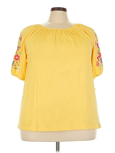 Talbots 3/4 Sleeve T-shirt In Yellow