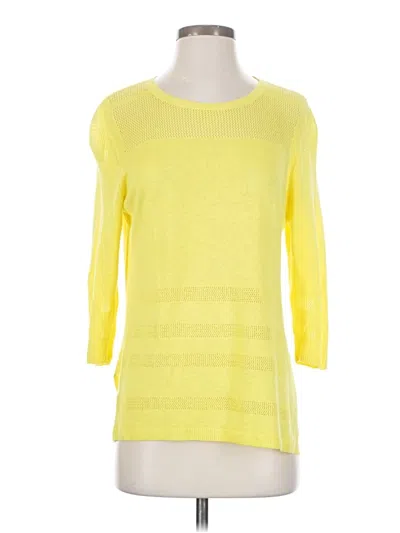 Pre-owned Talbots 3/4 Sleeve T-shirt In Yellow