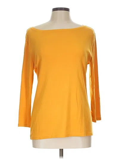 Pre-owned Talbots 3/4 Sleeve T-shirt In Yellow