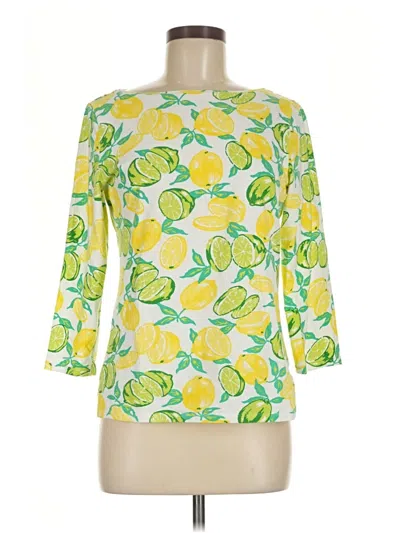 Pre-owned Talbots 3/4 Sleeve T-shirt In Yellow