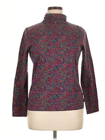 Pre-owned Talbots 3/4 Sleeve Turtleneck In Burgundy