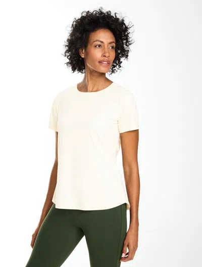 Talbots Active Jersey Short Sleeve T-shirt - Ivory - Xs  In Neutral