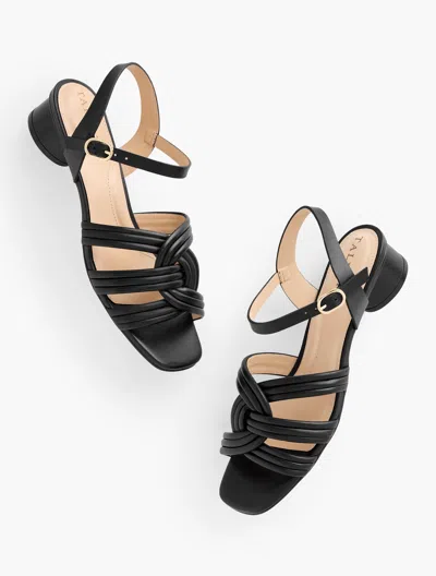 Talbots Adina Nappa Block Heel Sandals - Black - 11m