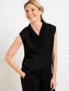 Talbots Airknit Stretch Cowl-neck Tank Top - Black - 2x  In Black