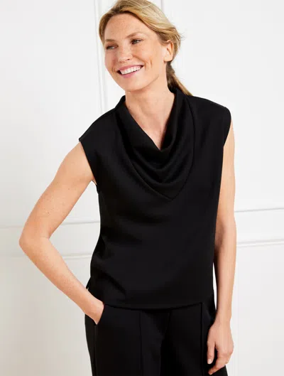 Talbots Airknit Stretch Cowl-neck Tank Top - Black - 2x