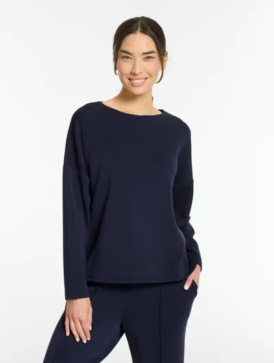 Talbots Airknit Stretch Crewneck Sweater Pullover - Blue - Xs