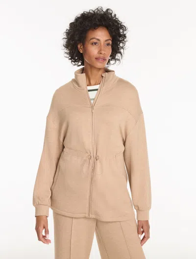 Talbots Airknit Stretch Full-zip Jacket - Heathered - Chanterelle Heather - Xs