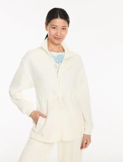 Talbots Airknit Stretch Full-zip Jacket - Ivory - Xs