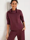 Talbots Airknit Stretch Funnel Neck Pullover Sweater - Burgundy Berry - 1x