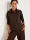 Talbots Airknit Stretch Funnel Neck Pullover Sweater - Coffee Bean - 1x