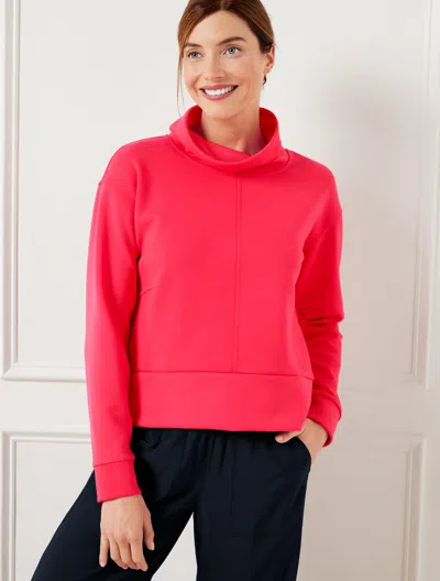 Talbots Airknit Stretch Funnel Neck Pullover Sweater - Coral Fete - 3x