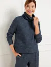 Talbots Plus Size - Airknit Stretch Funnel Neck Top - Indigo - 3x