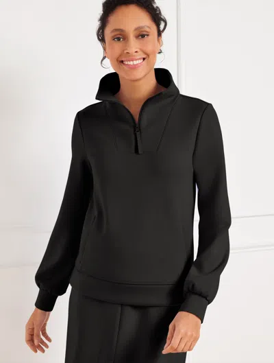 Talbots Airknit Stretch Half-zip Pullover Sweater - Black - 3x