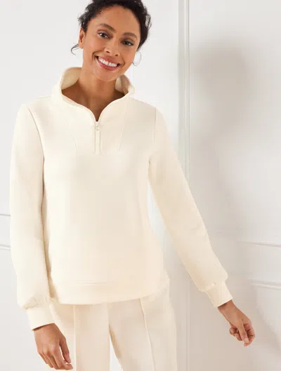 Talbots Airknit Stretch Half-zip Pullover Sweater - Ivory - 2x