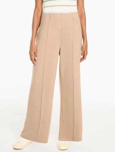 Talbots Airknit Stretch Hollywood Waist Wide Leg Pants - Heathered - Chanterelle - Xs  In Brown