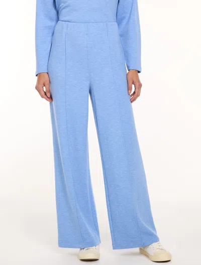 Talbots Airknit Stretch Hollywood Waist Wide Leg Pants - Heathered - Larkspurs Blue Heather - Xs