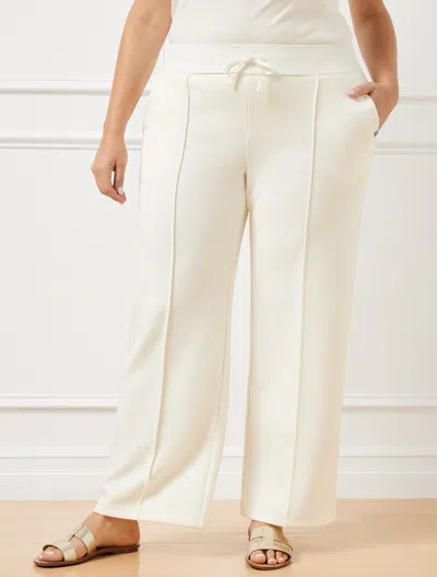 Talbots Airknit Stretch Pintuck Wide Leg Pants - Ivory - 3x