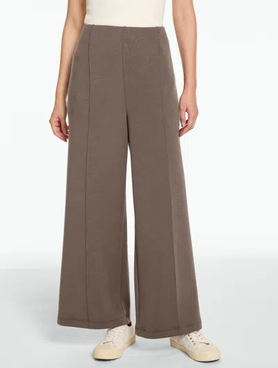 Talbots Airknit Stretch Ribbed High Waist Wide Leg Pants - Brown Coffee - Xs