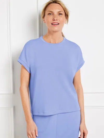 Talbots Airknit Stretch Short Sleeve T-shirt - Peri Blue - Large  In Peri Blue
