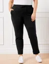 Talbots Airknit Stretch Straight Leg Cuff Pants - Black - 1x  In Black