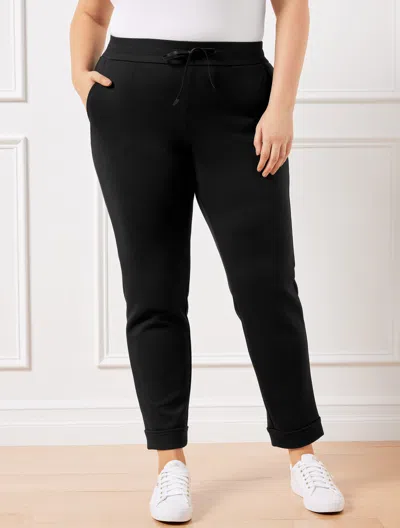 Talbots Airknit Stretch Straight Leg Cuff Pants - Black - 1x
