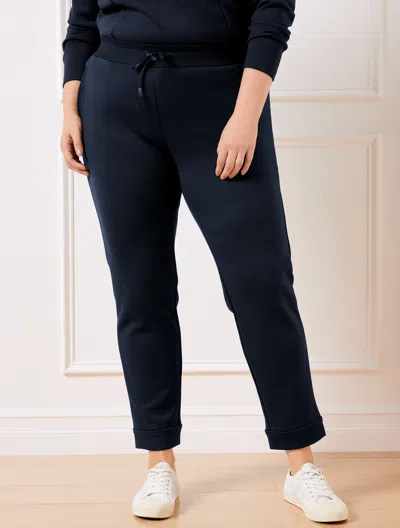 Talbots Airknit Stretch Straight Leg Cuff Pants - Blue - 1x