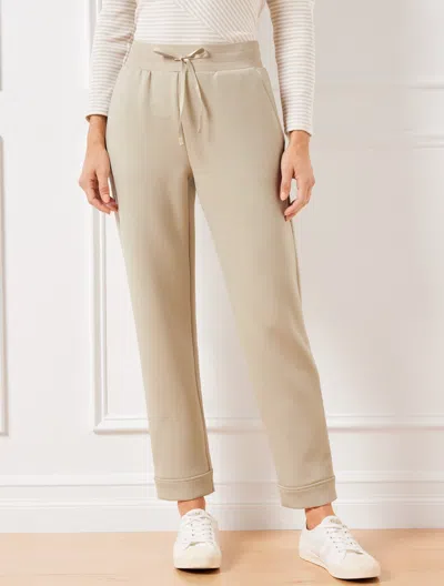 Talbots Airknit Stretch Straight Leg Cuff Pants - Oat - 1x