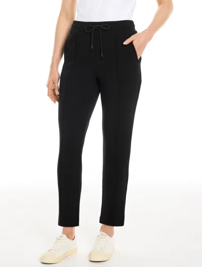 Talbots Airknit Stretch Tapered Leg Pants - Black - Xs