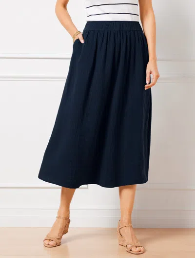 Talbots Plus Size - Airy Gauze Midi Skirt - Blue - 2x - 100% Cotton
