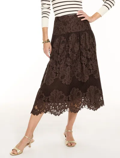 Talbots Alais Lace Midi Skirt - Dark Chocolate - 2