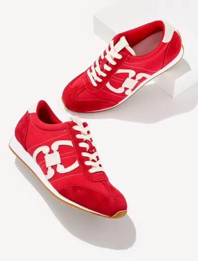 Talbots Alex Status Herringbone Suede Sneakers - Red - 9 1/2 M