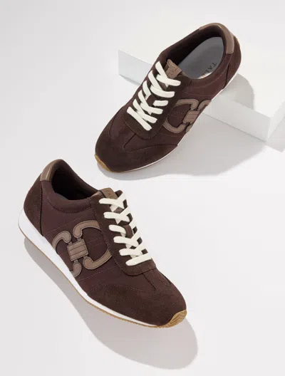 Talbots Alex Status Herringbone Suede Sneakers - Dark Chocolate - 5m  In Brown