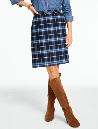 Talbots A-line Skirt - Magnificent Plaid - Indigo Blue/titan - 2