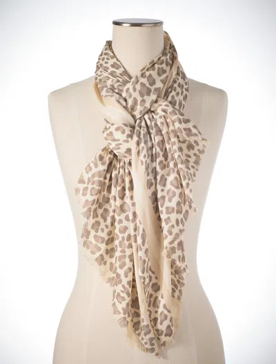Talbots Alluring Leopard Oblong Scarf - Ivory - 001  In White