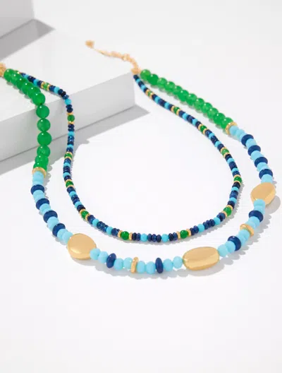Talbots Amaru Layer Necklace - Grove Green/gold - 001