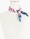 Talbots Americana Square Scarf - Red - 001 - 100% Cotton