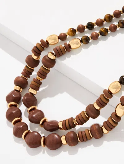 Talbots Andrea Layer Necklace - Hickory Brown/gold - 001