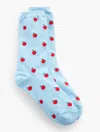 Talbots Apples Trouser Socks - Blue Wave - 001  In Blue Wave